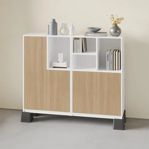 Vista 8 de Elevadores de Cama de 4 Pulgadas de Servicio Pesado Paquete de 9 Elevadores de Muebles de Cama en Forma de L de Gran Tamaño Elevan 1,500 lbs