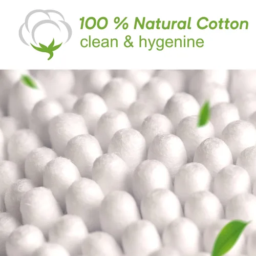 Vista 4 de 800 Hisopos de Algodón de Bambú - Bastoncillos de Algodón Orgánico Natural con Puntas Dobles, Hipoalergénicos, Hisopos Biodegradables para Limpieza