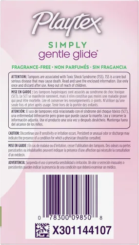 Vista 9 de Tampones Playtex Simply Gentle Glide sin perfume, superabsorción, 36 unidades (paquete de 1) (el empaque puede variar)