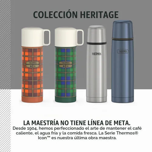 Vista 6 de THERMOS Botella de bebidas de acero inoxidable de 16 oz. - Cuadros verdes Verde (Green Plaid)