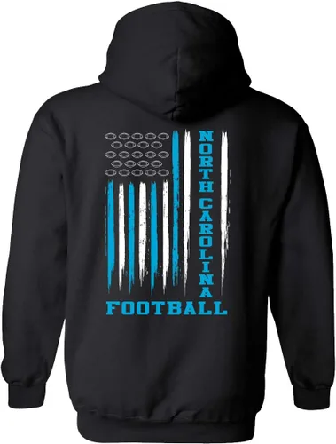 Vista 8 de Sudadera con capucha unisex de la bandera americana del color del equipo de fútbol