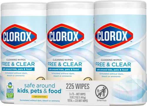 Vista 9 de Clorox Toallitas de limpieza Free & Clear, aroma ligero a limón, 75 unidades, paquete de 3 (el paquete puede variar)