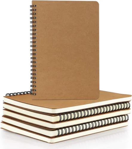 Vista 27 de EUSOAR - Cuaderno rayado A5 con espiral, para escritura, viajes, notas, diario, bocetos, para estudiantes, oficina, negocios, tapa de 3