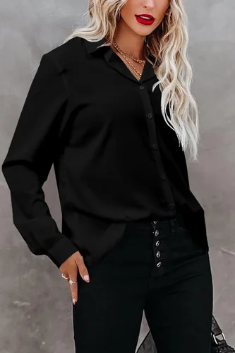 Vista 5 de Magritta - Camisas para mujer, modernas, de estilo casual, ajuste holgado, manga larga, con botones, ligeras, con cuello
