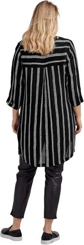 Vista 3 de Ellos Túnica arrugada con cuello de muesca en talla grande para mujer