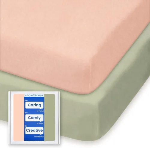 Vista 90 de Sábanas suaves para cuna de niño de alta calidad, sábana bajera para cuna ultra transpirable, sábanas súper elásticas de 28 x 52 x 9 pulgadas