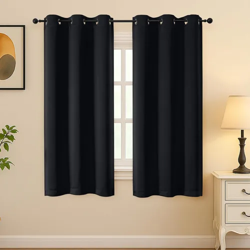 Vista 65 de Simplebrand Juego de 2 paneles de cenefa aguamarina para ventana de cocina de 14 pulgadas de largo, cortinas de oscurecimiento de habitación