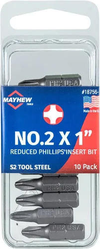 Vista 13 de Mayhew Tools 18747-5 Broca de inserción Phillips, n.º 0 x 1 pulgada, paquete de 5