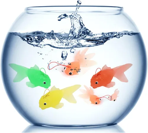 Vista 3 de 20pcs Goldfish Pet Fish para gato juguete – Mini Goldfish natación en el agua – Novedad impermeable niño juguete de natación