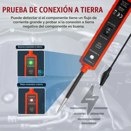 Vista 8 de CMTOOL Probador de Sonda de Circuito de Potencia 6V-24V CC Luz de Prueba, Probador de Circuito Automotriz Buscador de Corto en Coche, Activación