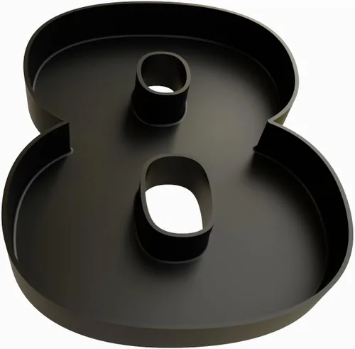 Vista 69 de Bandejas de servir de plástico duro reutilizables y rellenables con letras y números para decoración de fiesta (S, Negro)