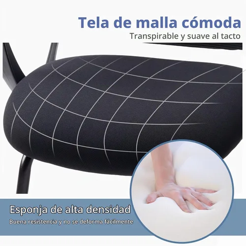 Vista 3 de DUMOS Silla de escritorio de oficina con base de trineo, sillas ergonómicas de malla ejecutiva para computadora con soporte lumbar para el hogar