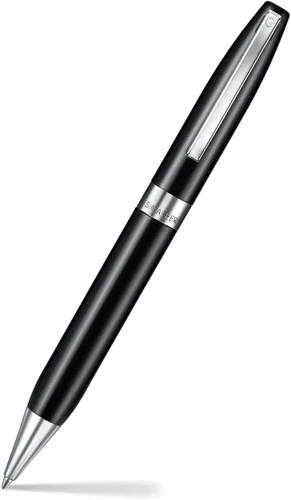 Vista 12 de Sheaffer Legacy 9064 - Pluma estilográfica, punta mediana con incrustaciones de oro PVD de 14 quilates, acabado de laca negra con borde cromado