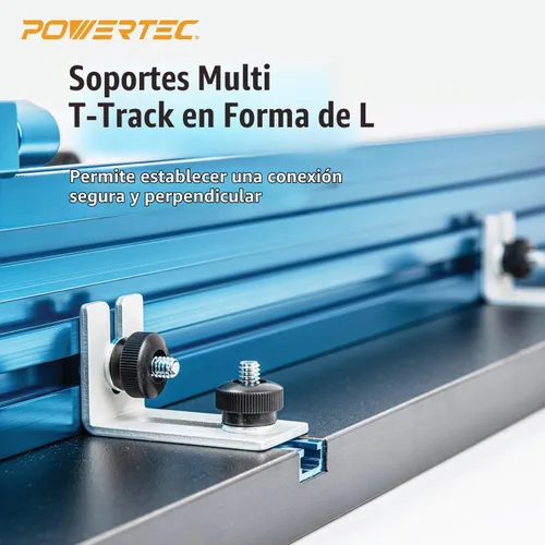 Vista 5 de POWERTEC Kit de Accesorios para Mesa de Taladro de Columna con Riel en T, Guía para Taladro de Columna de 14"x24", Escala Grabada con Láser