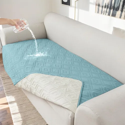 Vista 45 de Genina Juego de 2 Fundas de Reposabrazos para Sofá 100% Impermeables, Fundas para Reposabrazos de Sofá, Sillón, Protectores Antideslizantes