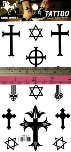 Vista 2 de Generic Tatuajes temporales negros, 8 x 4 pulgadas, a la moda, impermeables, para hombres, mujeres, niños, Halloween, zombi, cosplay, mascarada