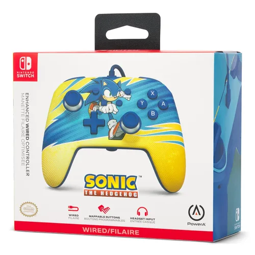 Vista 2 de PowerA Enhanced Wired Controller for Nintendo Switch - Sonic Boost