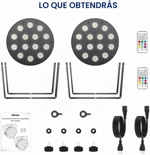 Vista 8 de Luz de par de escenario LED regulable con anillo por control remoto