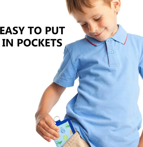 Vista 5 de Carteras de lona para niños con adhesivo y bolsillo con cremallera para adolescentes, Estilo 8