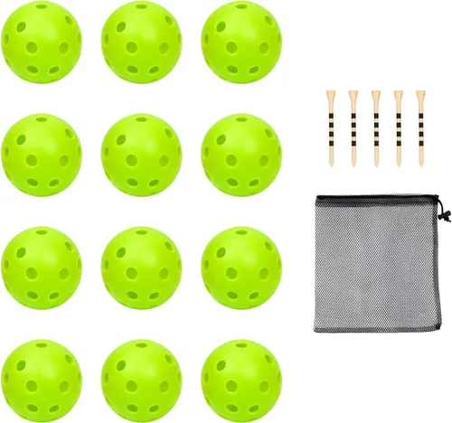 Vista 17 de Pelotas de golf de plástico para práctica de vuelo limitado, pelota de entrenamiento de golf hueca para práctica de swing, pelotas de golf