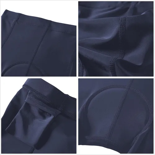 Vista 6 de KID1234 Pantalones de ciclismo para niños, pantalones cortos acolchados 3D, pantalones cortos de ciclismo para niñas, pantalones cortos negros