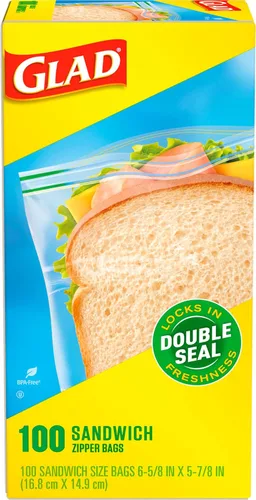 Vista 7 de Bolsas de almacenamiento de alimentos Glad, bolsa con cremallera, 100