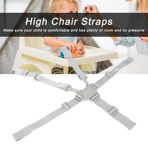 Vista 2 de Cinturón de seguridad de 5 puntos para bebé, correas de repuesto universales ajustables para silla de bebé, material resistente y cómodo