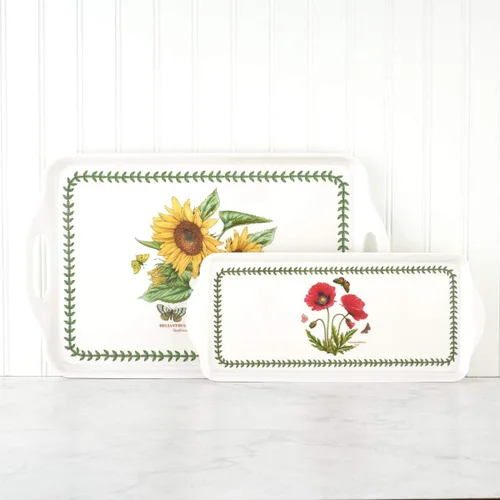 Vista 5 de Pimpernel Botanic Garden - Bandeja de sándwich de amapola vibrante, plato de melamina duradera para uso en interiores y exteriores, servware