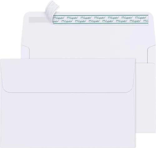 Vista 12 de Eupako Sobres de papel blanco A2, paquete de 250 sobres de invitación de 4.375 x 5.75 pulgadas, autosellados para RSVP, boda, notas