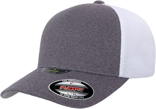 Vista 16 de Flexfit Melange Unipanel Trucker Cap Negro