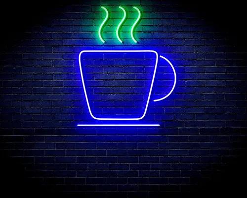 Vista 20 de ADVPRO Taza de café Tienda Flex Silicona LED Letrero de neón azul y rojo st16s33-fnu0041-br