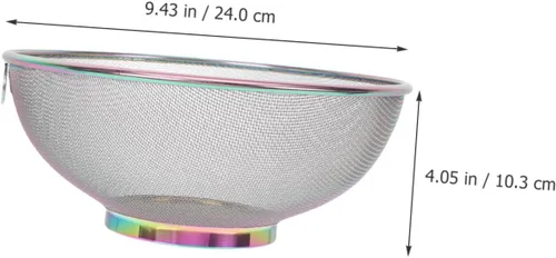 Vista 8 de NUOBESTY Colador de cocina de malla fina de acero inoxidable para lavar frutas, verduras y granos, filtro de alimentos para un drenaje eficiente