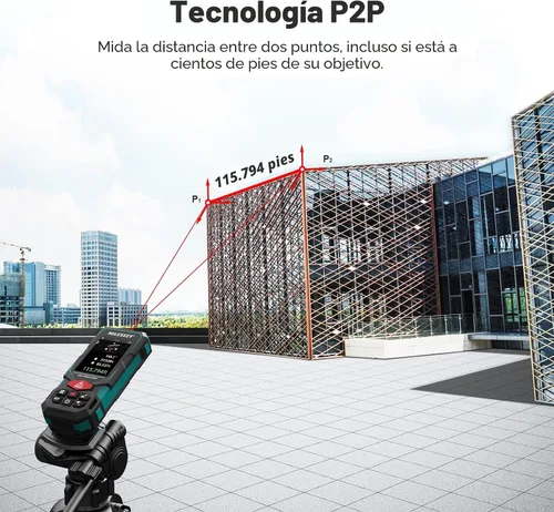 Vista 3 de Laser Measure, MiLESEEY Laser Distance Meter, Rechargeable Multifunctional Laser Measurement Tool with Pointfinder Camera,P2P Technology, Perfect