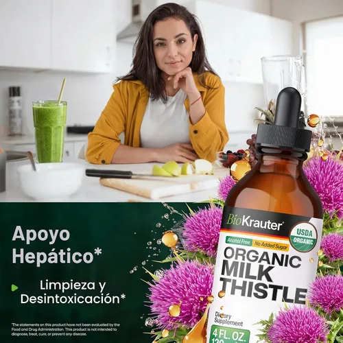 Vista 2 de USDA - Extracto de cardo mariano orgánico para apoyo hepático