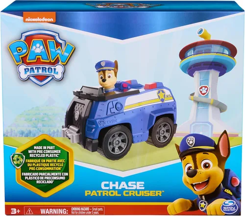 Vista 8 de Paw Patrol, Patrulla de Chase, Vehículo de juguete con figura de acción coleccionable, juguetes para niños con conciencia sostenible para niños