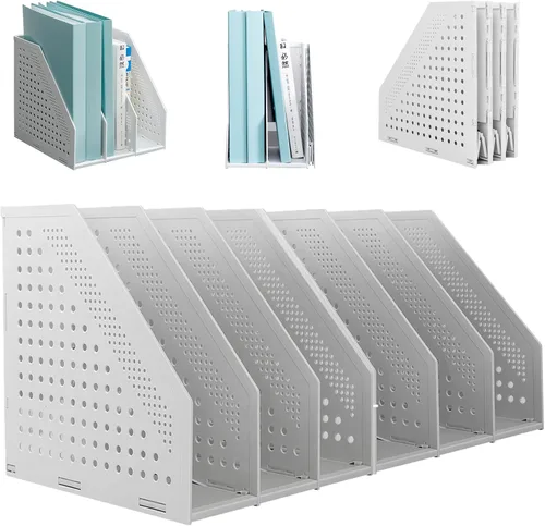 Vista 12 de SAYEEC 1 pieza Organizador de archivos de revistas plegable de plástico con organizador de carpetas vertical para escritorio, organizador