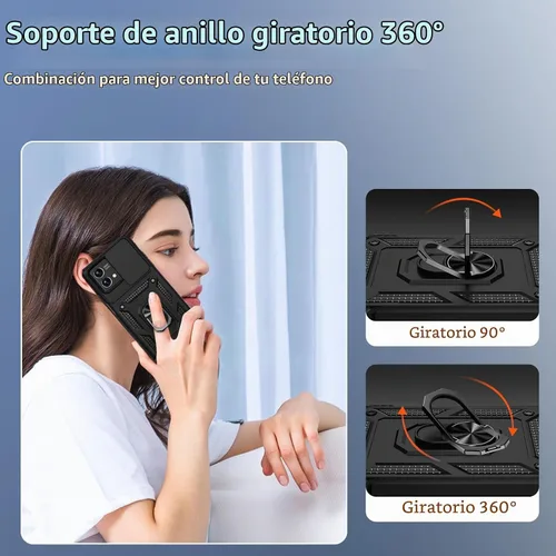 Vista 7 de Funda para Moto G Stylus 5G 2023, (No para la versión 4G), Cubierta para Lente de Cámara, Protector de Pantalla HD, Protección contra Caídas de Negro