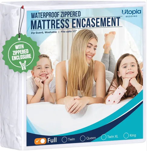 Vista 30 de Utopia Bedding - Protector de colchón Twin con zíper, 100% impermeable, a prueba de chinches y ácaros del polvo, funda para colchón absorbente de 6