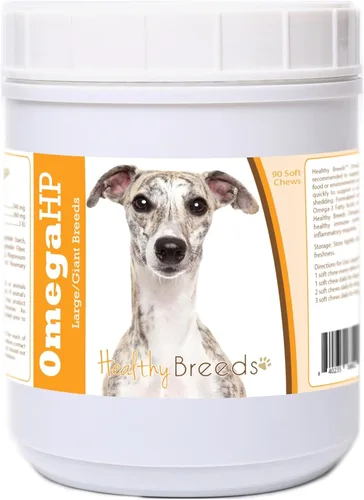 Vista 125 de Healthy Breeds Affenpinscher Omega HP - Masticables suaves para piel y pelaje, 60