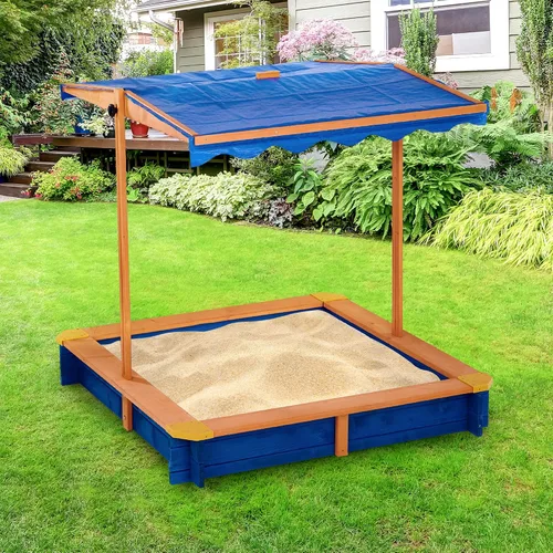 Vista 4 de Teamson Kids Caja de arena de abeto para exteriores de 46 pulgadas x 46