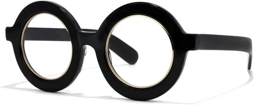 Vista 4 de Zeelool Gafas retro gruesas redondas con bloqueo de luz azul para mujeres y hombres Calhoun ZOA01776
