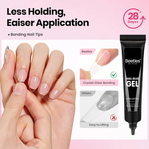 Vista 4 de Beetles - Kit de extensión de uñas extra cortas, 288 puntas de uñas, 12