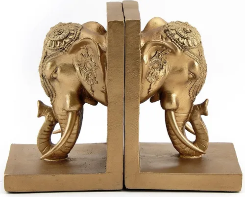 Vista 5 de Bellaa Sujetalibros de elefante, extremo decorativo vintage para estantería