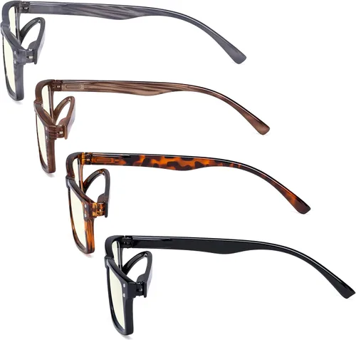Vista 3 de Eyekepper Lentes con filtro de luz azul que bloquean el deslumbramiento digital para mujeres y hombres, pantalla de computadora de lectura, tortuga