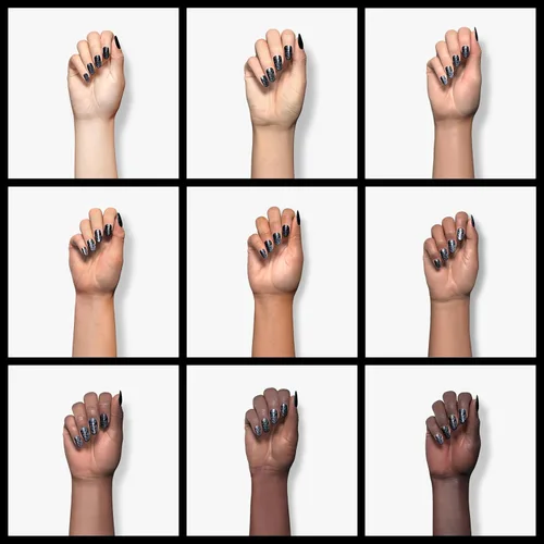 Vista 7 de Sally Hansen Insta-Dri Esmalte de uñas de secado rápido, duración larga y sin vetas Opaco, con destellos 565 Powerslide Color de uñas negro