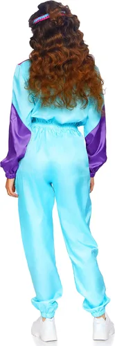 Vista 2 de Leg Avenue Traje deportivo de 2 piezas para mujer de los años 80 con enterizo diadema Multi
