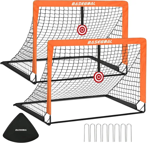 Vista 7 de BaseGoal Soccer Goals for Backyard Set of 2, 4x3ft, Mini Soccer Net