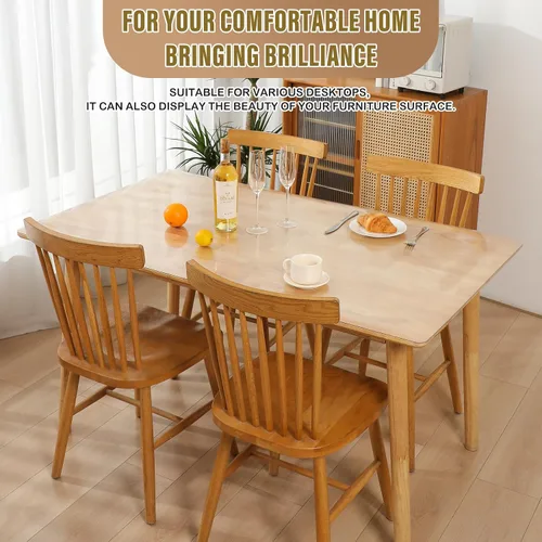 Vista 2 de Protector de mesa esmerilado de 0.059 in de grosor, 48 x 60 pulgadas, cubierta de mesa de PVC impermeable, almohadilla de escritorio antideslizante
