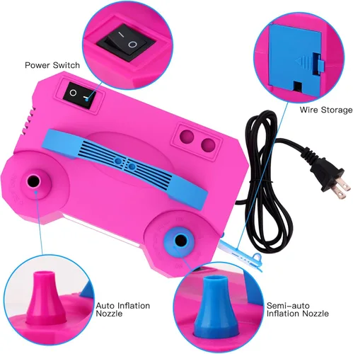Vista 8 de rubfac Kit de arco de globos ajustable de 7.2 pies con bomba eléctrica, rosa, redondo, arco con bomba eléctrica, baby shower, boda, cumpleaños