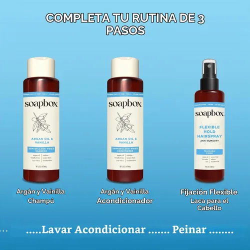 Vista 5 de Jabonera Acondicionador de aceite de argán y vainilla para cabello encrespado, 33.8 oz Helps Control Frizz - Moisturizes Hair - Daily Vegan